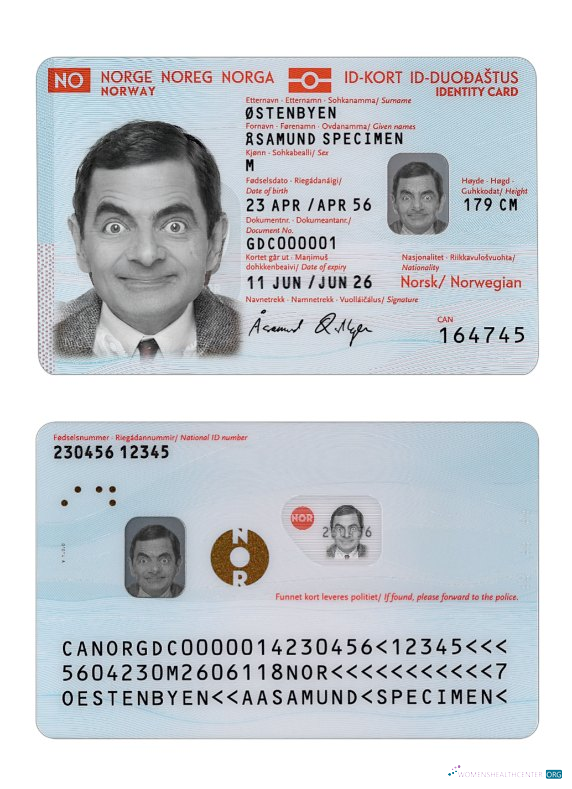 Download Norway ID card 2021 present Photoshop template